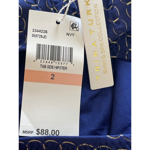 Trina Turk Adeline‎ Tab Side Hipster Swimsuit Bottoms Size 2 - Picture 4 of 4